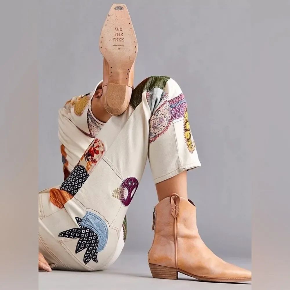 NEW FREE PEOPLE WE THE FREE WESLEY ANKLE BOOT IN PAPAYA